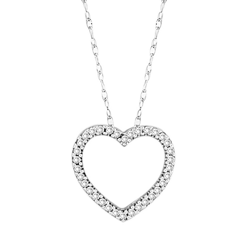 14kt Gold And Diamond Heart Chain And Pendant